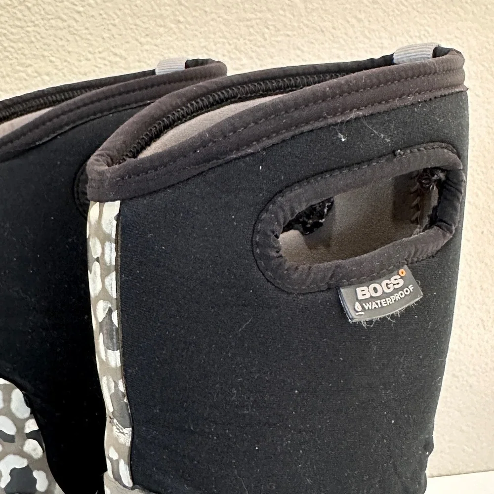 Bogs Leopard Waterproof Insulated Rain Boots -30F rated Youth‎ Girls 2 Euro 33